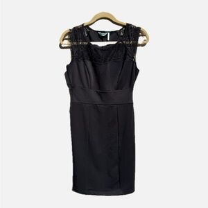 Chic Black Lace Accent Mini Dress